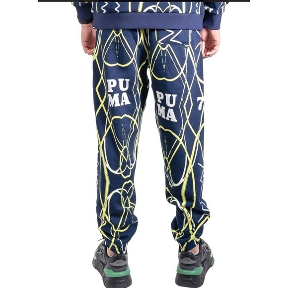 Puma Pants Mens Size XL Run It Back Printed Basketball Pants Dark Blue 536479-01 - Picture 10 of 14